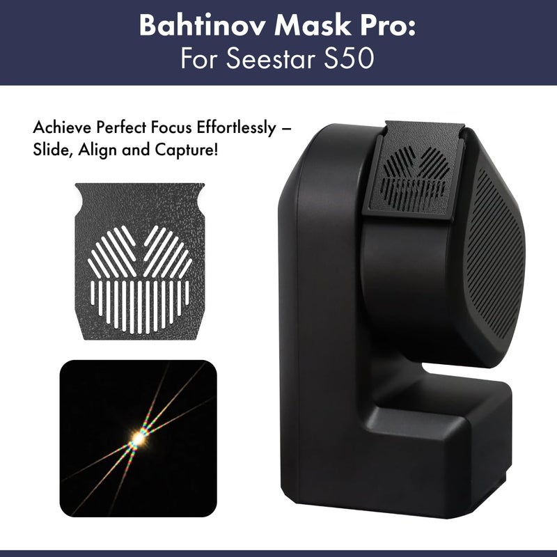 Farpoint Bahtinov Mask Pro with Holder for ZWO Seestar 50 Telescope, Focusing Aid with Bonus Diffraction Spike Masks - Image 2